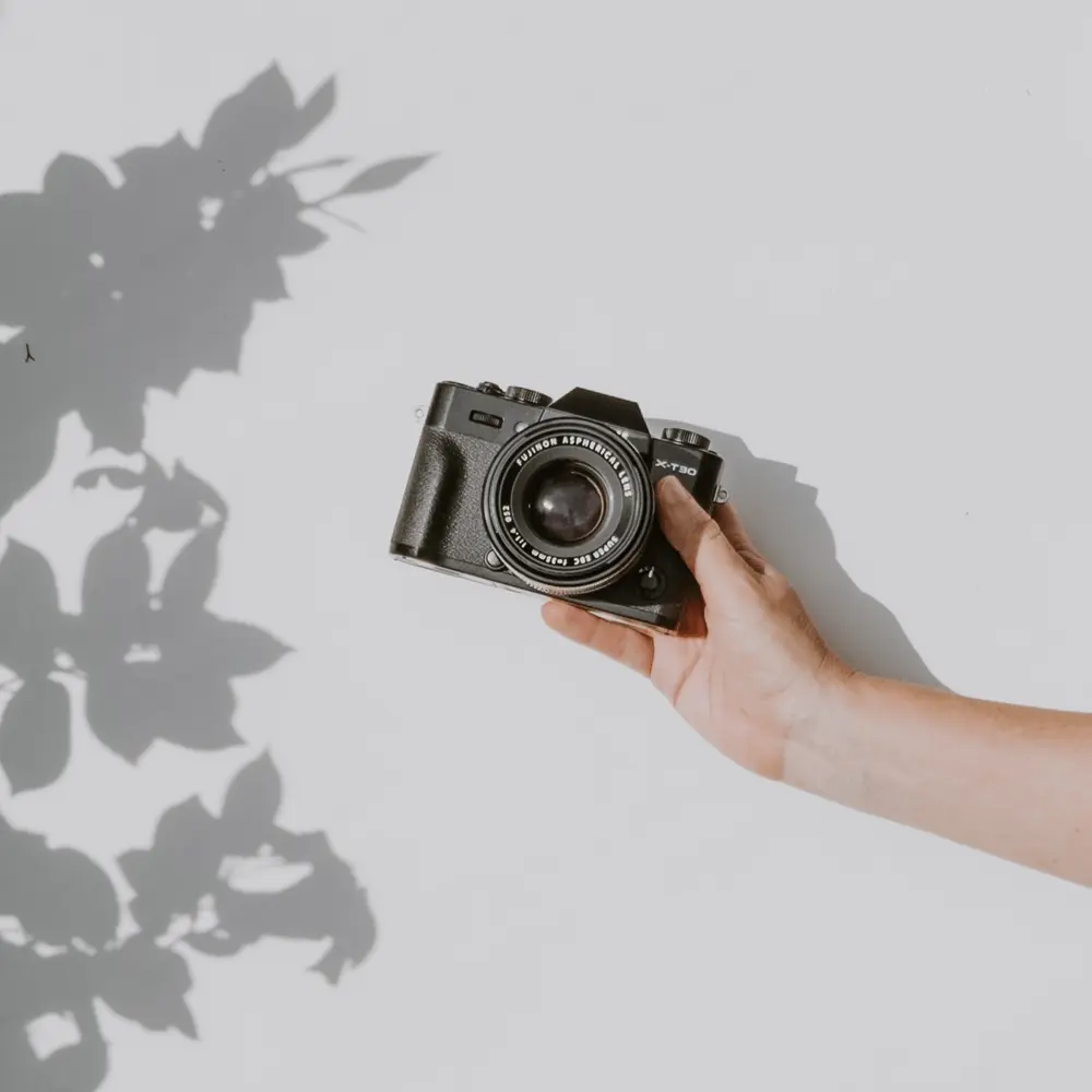 Camera and content creation setup used for social media platform planning