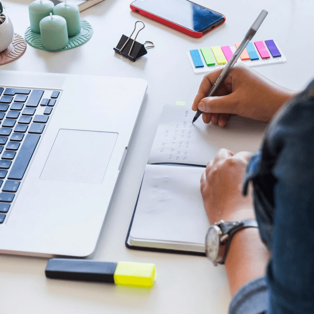 Content planning desk with a single article broken down into multiple post formats
